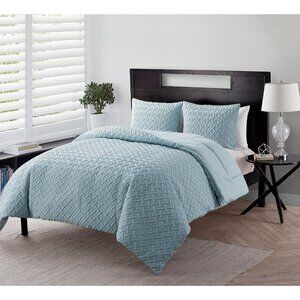 VCNY Home - Full/Queen Comforter Set, Textured Basketweave Bedding with Matching